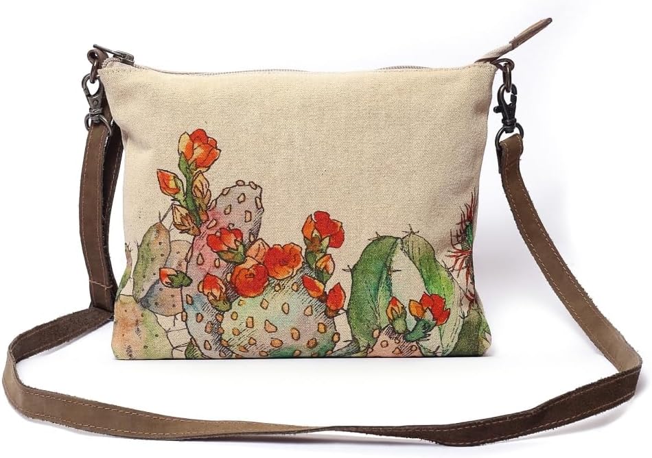 Blooming Cacti - Wristlet Wallets for Women, Crossbody Sling Bags, Tote Bag, Book Bag, 100% Cotton Canvas