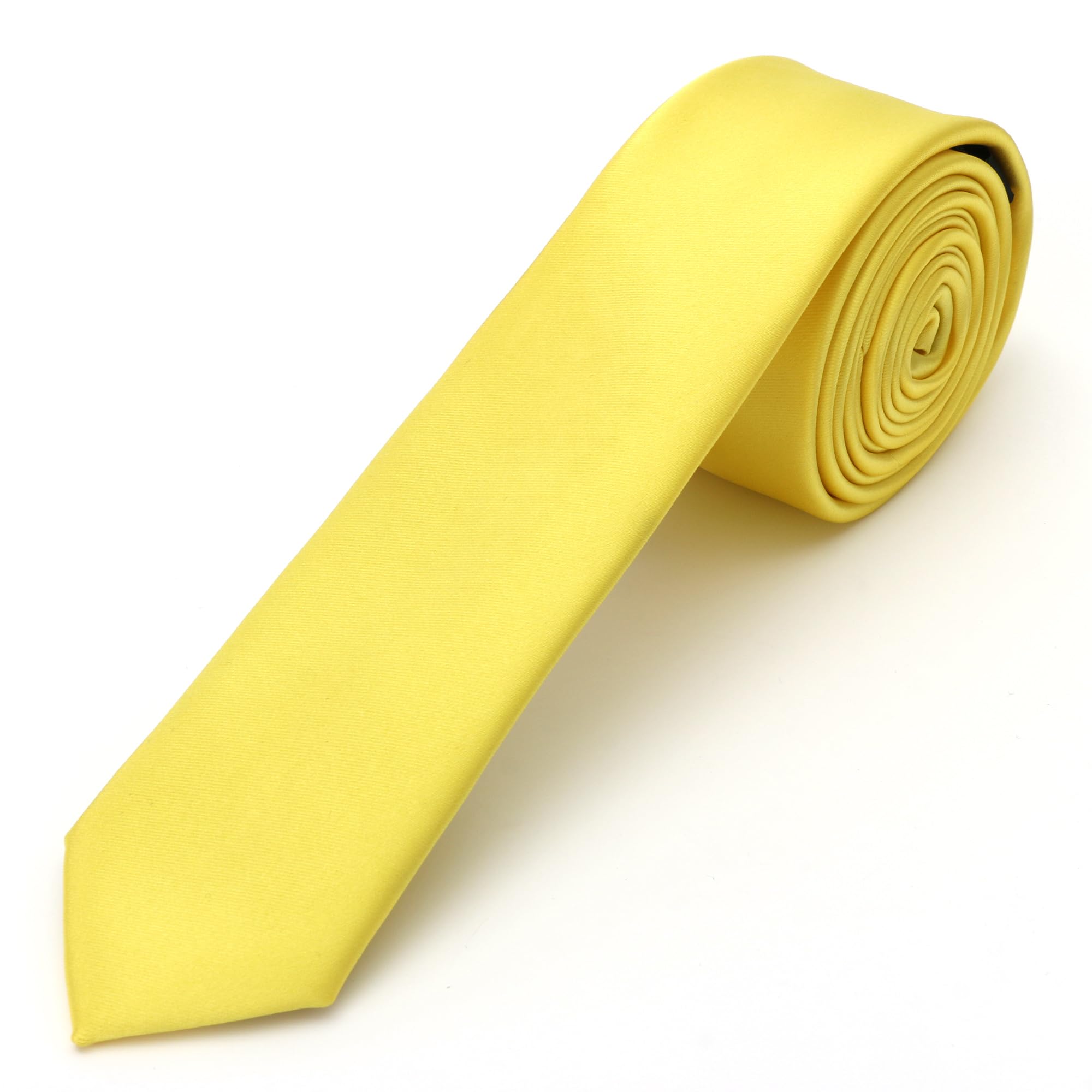 Landisun Black Tie Men Women Solid Skinny Ties Slim Ties Satin Tie