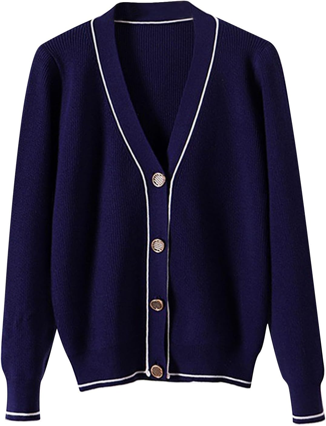 Business Sweater for Women Long Sleeve Button Down V Neck Loose-Fit Fashion Casual Comfy Tunic Pullover