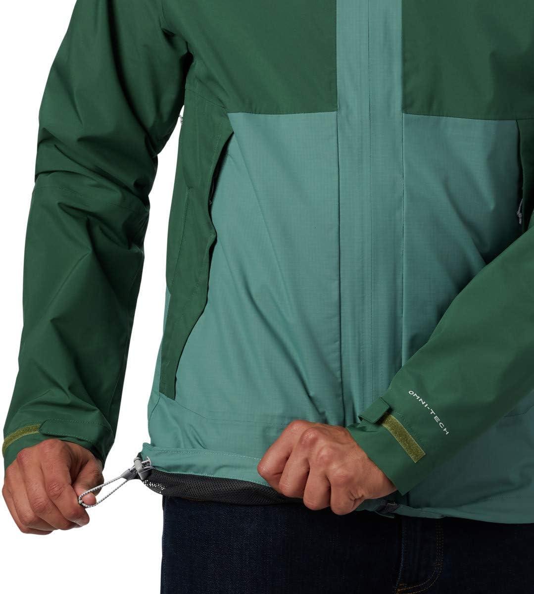Columbia Men's Evolution Valley Rain Jacket Thyme Green/Rain Forest Medium