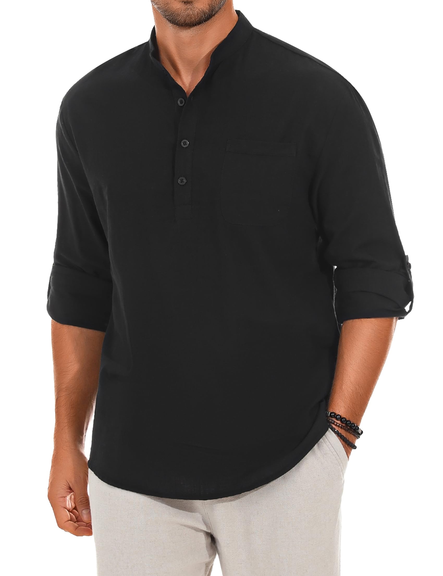 Wayleb Camisa Hombre Manga Corta Camisas con Botones para Hombre Camisas Verano Casual Algodón Clásico Shirts Hombre Color Sólido Camisa con Bolsillo