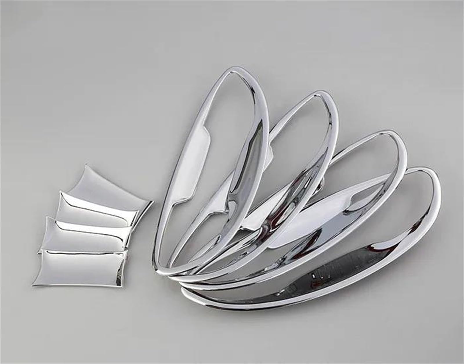 Nmjlqw Silver Bowl Exterior Decoration Glossy Black Chrome Car Door Handle Cover Bowl Trim Styling Accessories For Corolla For Altis 2014-2018(Silver Bowl)