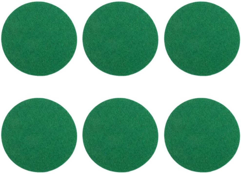 CALANDIS® 6 Pieces Air Hockey Table Felt Pushers Replacement Felt Pads Green S | Air Hockey | Indoor Games