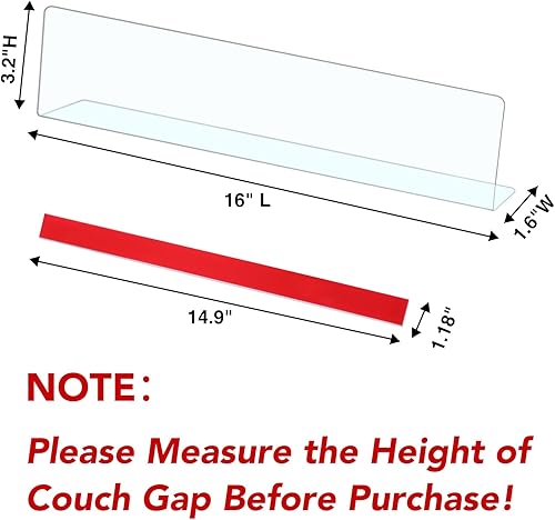 Miniatura 2 de Paquete de 12 bloqueadores de juguetes transparentes para muebles, 16 pulgadas de largo x 3.2 pulgadas de alto debajo de la cama, parachoques para