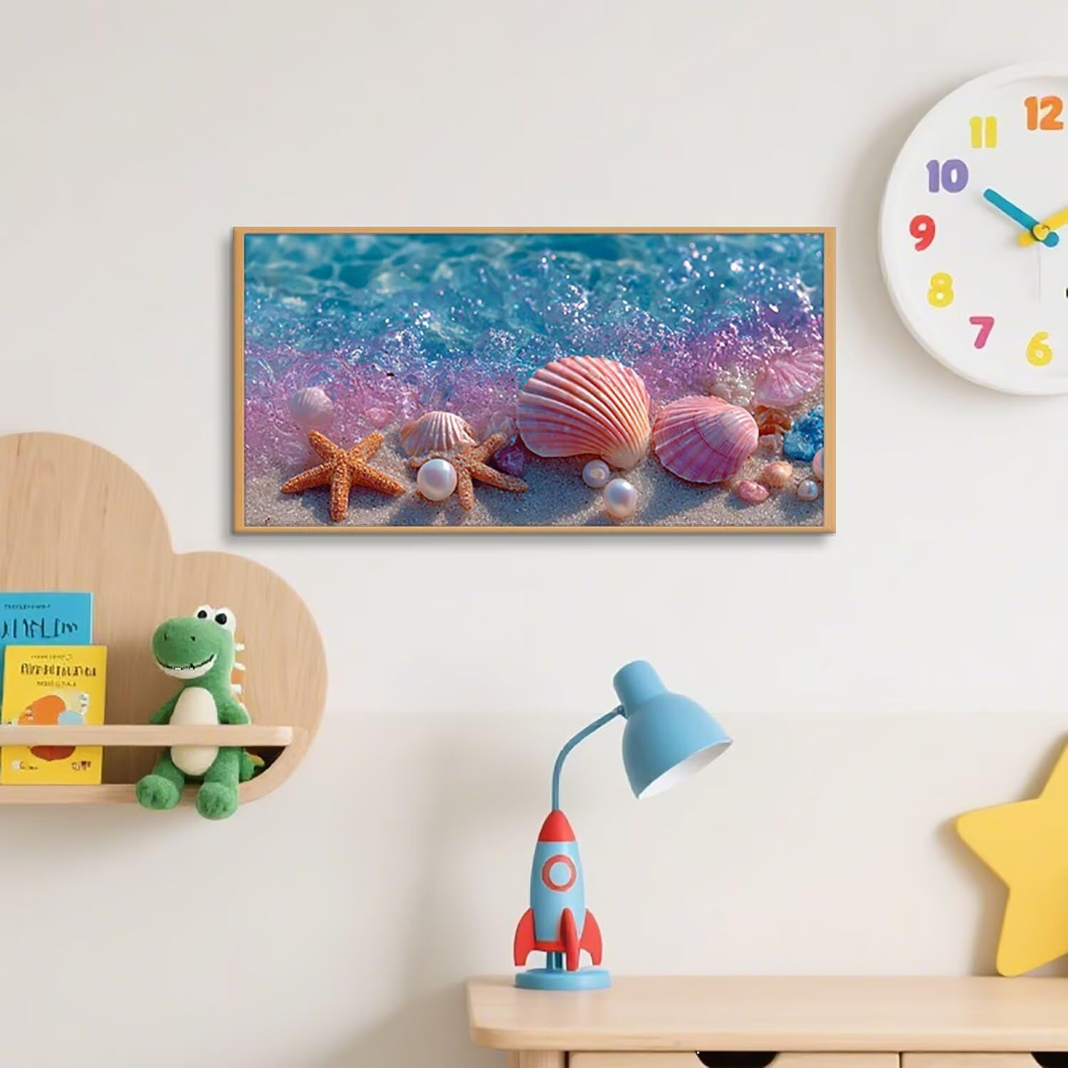 Malowanie Numery Dorosły Plaża Aktywność Podręcznik Dziecko Kreatywne Kolorowanie Numery Muszla Diy Kit Malarstwo Na Płótnie Sztuka Numer Akryl DIY 80 x 160 cm Nieoprawione u-11290