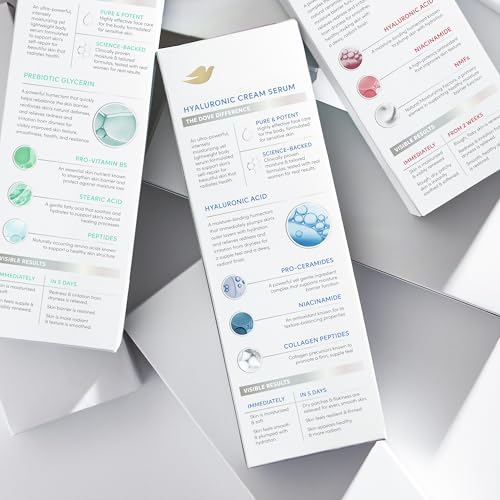 Dove Body Cream Serum Hyaluronic + Hydration for Extra Dry, Flaky Skin, with Pro-Ceramides, Niacinamide and Collagen Peptides Lotion, 8 oz - Image 5