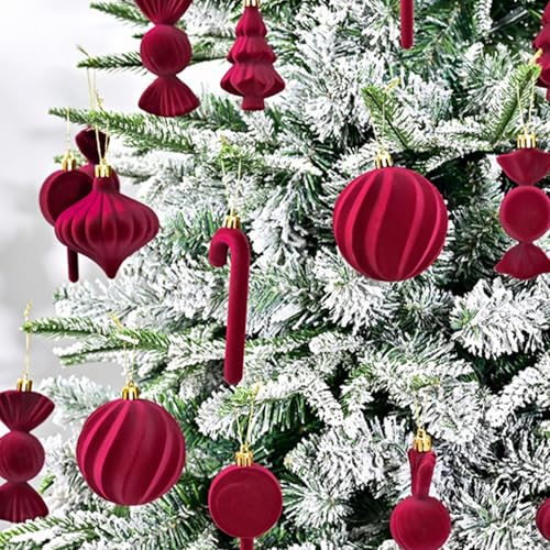 Décorations de Noël en velours pour couronne de cheminée et fête extérieure - 3