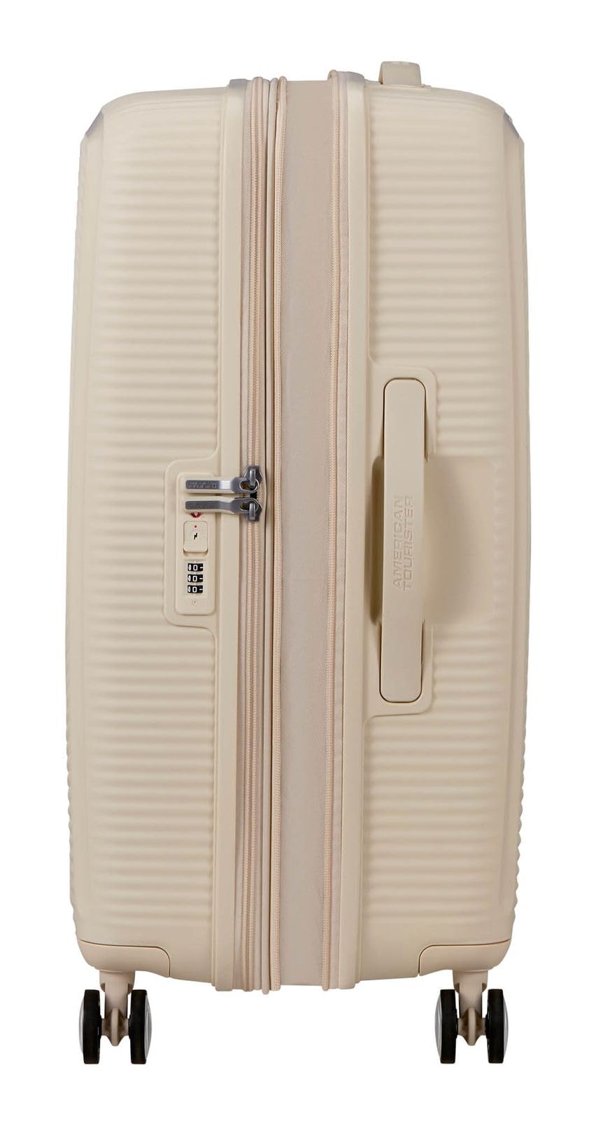 American Tourister carrello Soundbox Spinner 67/24 TSA EXP Trolley Coconut Sand avorio