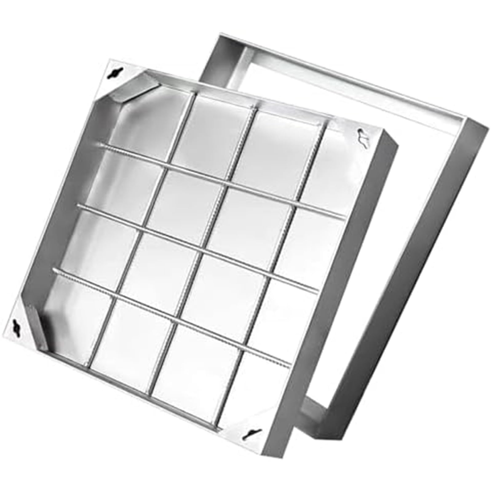 GJMSSMY Invisible Square Manhole Covers & Frames 400x400mm (15.7x15.7in) - Durable Sleek Design for Seamless Integration in Landscaping & Paving Solutions
