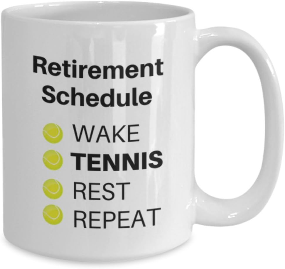 Tennis Retirement Coffee Mug, Stainless Steel, Funny Retirement Coffee Cup for Men or Women, Retired Gift Ideas for Coworker