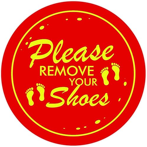 Miniatura 8 de Please Remover Shoes - Letrero circular para puerta de pared, color marrón oscuro (mediano)