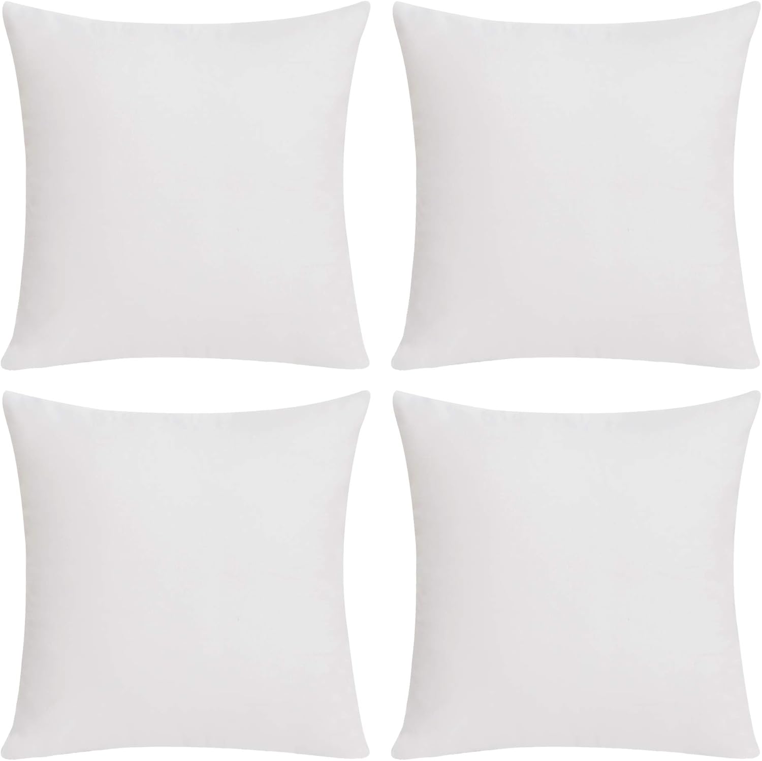 Deconovo Decorative Throw Pillow Covers - Set of 4 Soft Linen Cushion Covers, 18x18 Inch, Green & Machine Washable Pillowcases for Sofa, Bedroom, Living Room Décor, White 18" x 18" (Pack of 4) White