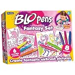 John Adams BLOPENS® Fantasy Activity Set | Contains 6 Reusable Stencils & 8 BLOPENS | A Fab New Way to Colour & Draw | Ages 4+ | Great Gift Idea for Christmas for Boys & Girls | Washable & Non-Toxic