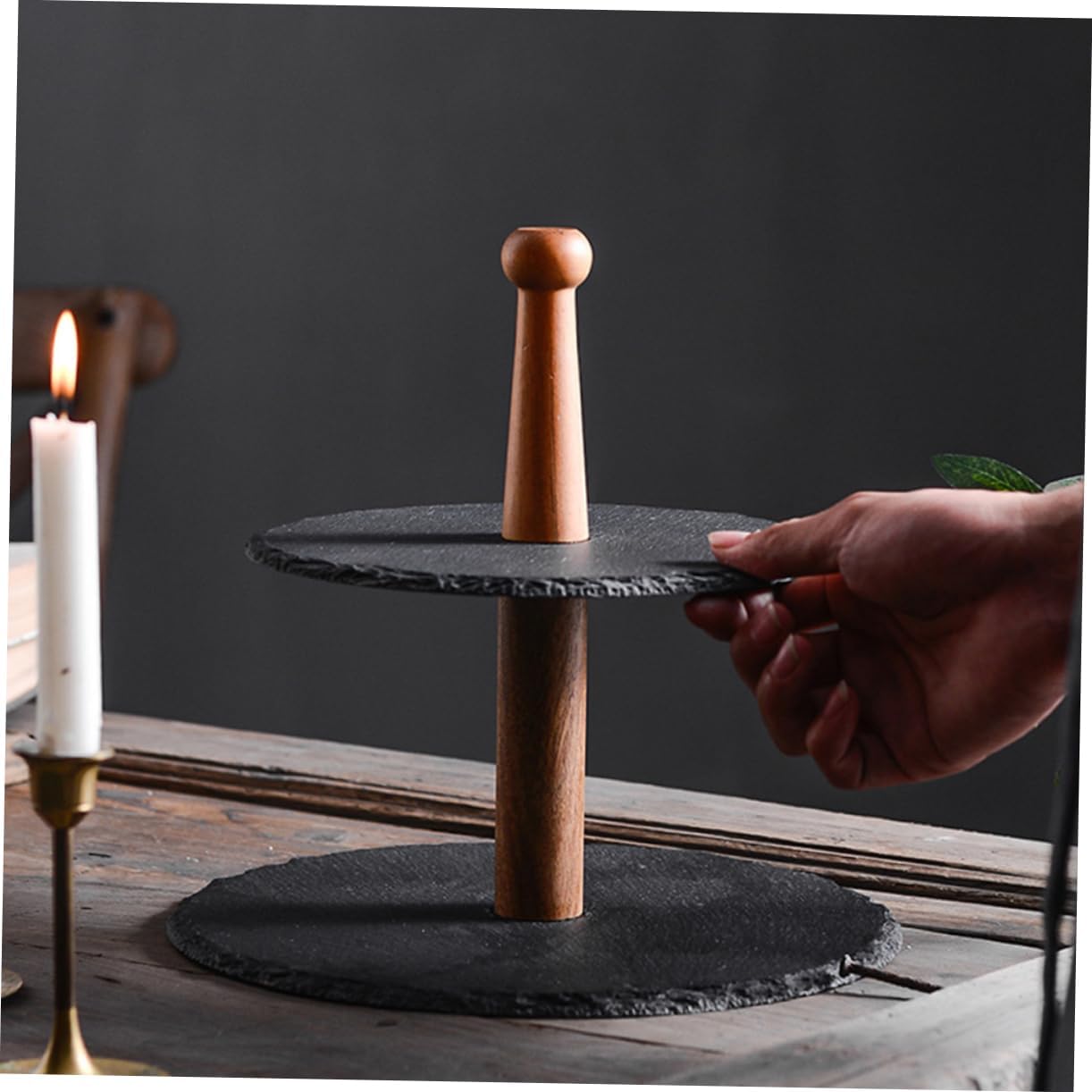 Luxshiny 1PC Japanese Style Round Sushi Plate Two Layers Sashimi Tray Snack Serving Dish Tableware for Dumplings Desserts Stylish Addition for Home Restaurant Use