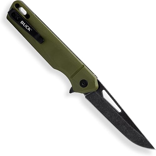 Miniatura 2 de Buck Knives Cuchillo de bolsillo plegable de infusión 239 con hoja Tanto modificada Stonewash, mango G10, clip de bolsillo