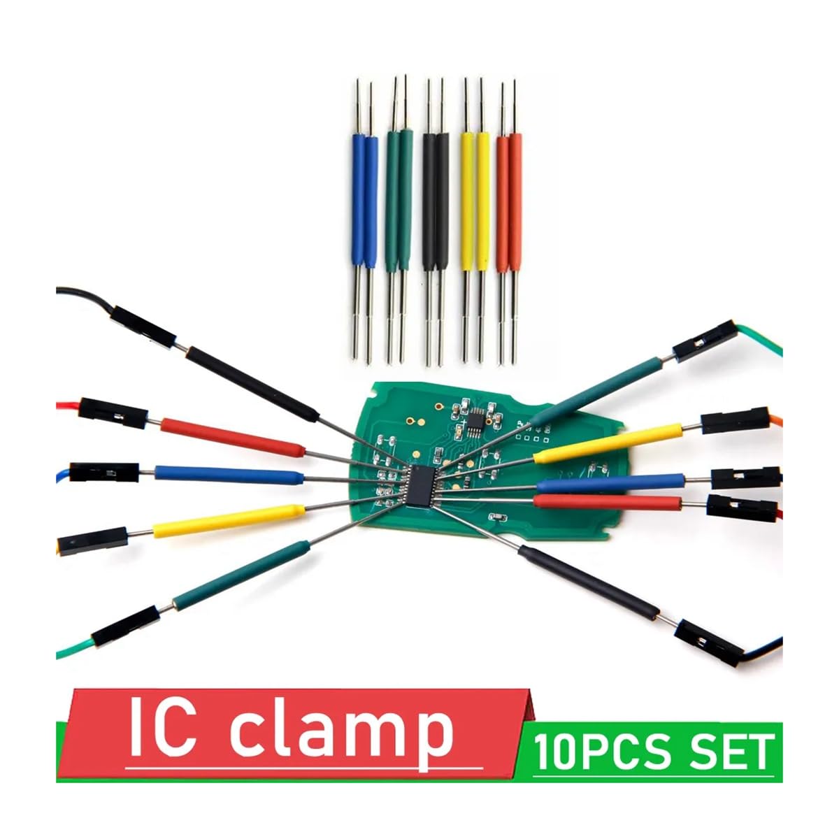 Lot de 10 pinces à puce universelles Mini IC SOP, SOIC, TSOP, MSOP, SSOP, SSOP, SMD-IC, clip d'essai, broches femelles, adaptateur, programmateur, , installation facile, facile à