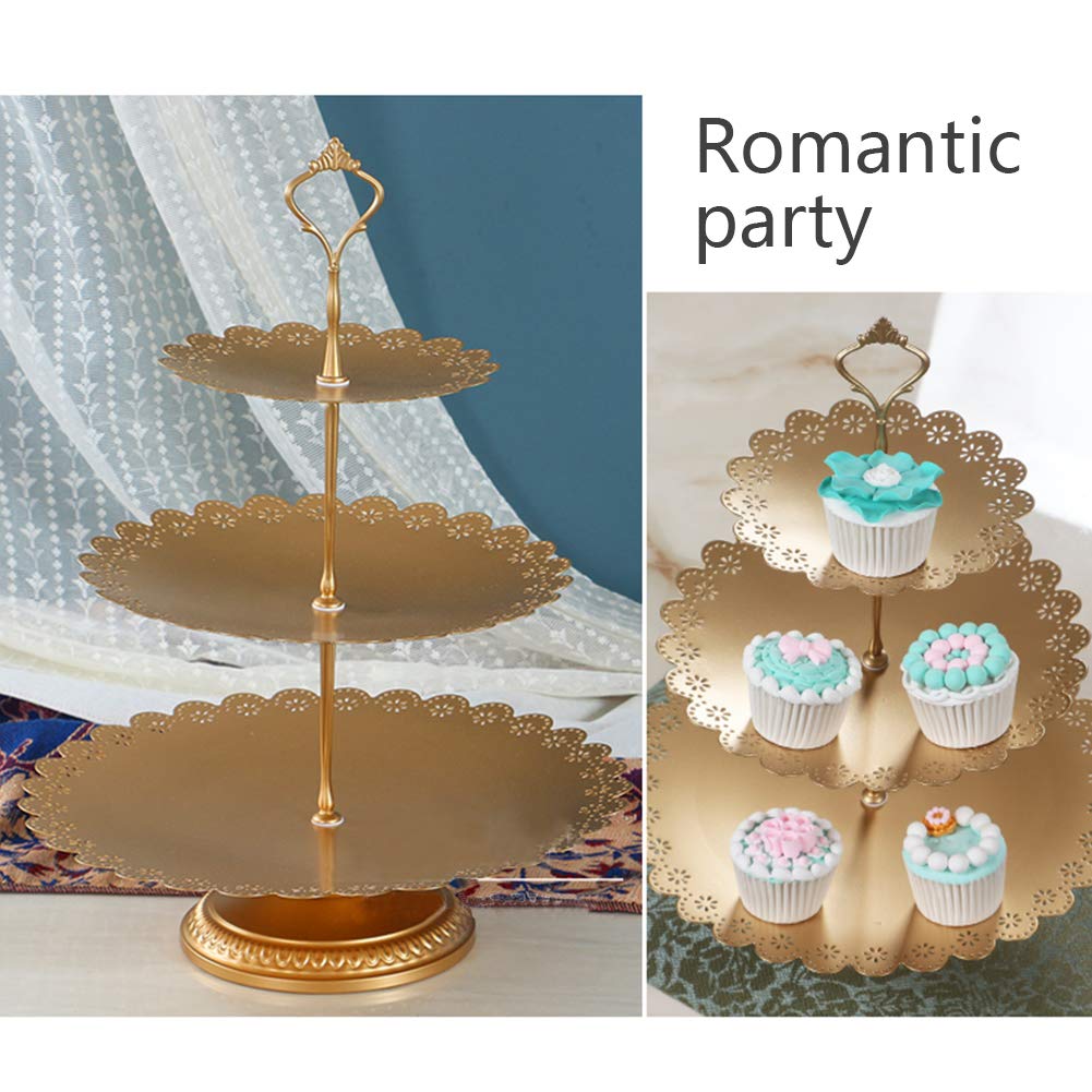 5-Piece Gold Cake Stand Set - Tiered Cupcake Display & Serving Platters For Wedding, Birthday Parties