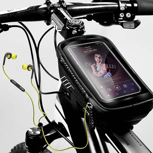 Miniatura 5 de WILD MAN - Funda para smartphone de bicicleta, resistente al agua, marco frontal superior, manubrio, con soporte para pantalla táctil, para iPhone