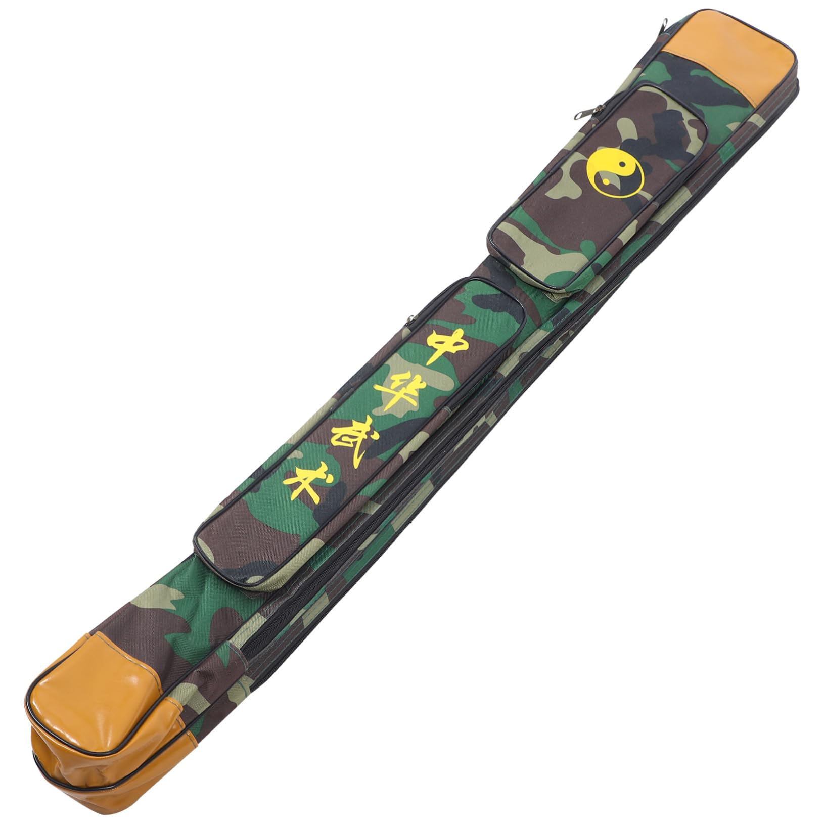 OSOLADY Dual Sword Carrying Bag Japanese Martial Arts Storage Pouch Compact Sword Case with Sling Strap for for Fencing and Taichi Camouflage Design