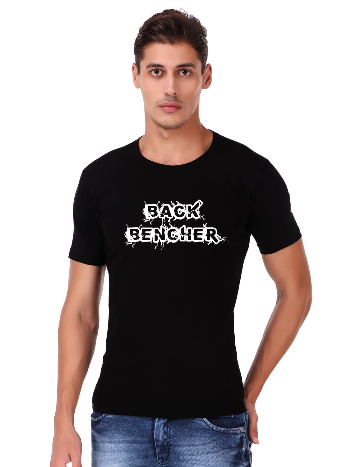 Squareknot Cool & Funny Graphic Printed Tshirt | Latest Collection Funny Hindi Tshirt| Soft Cotton Stylish Black Printed T-Shirt | Funny Meme | Round Neck Half Sleeve | T Shirts with Quotes