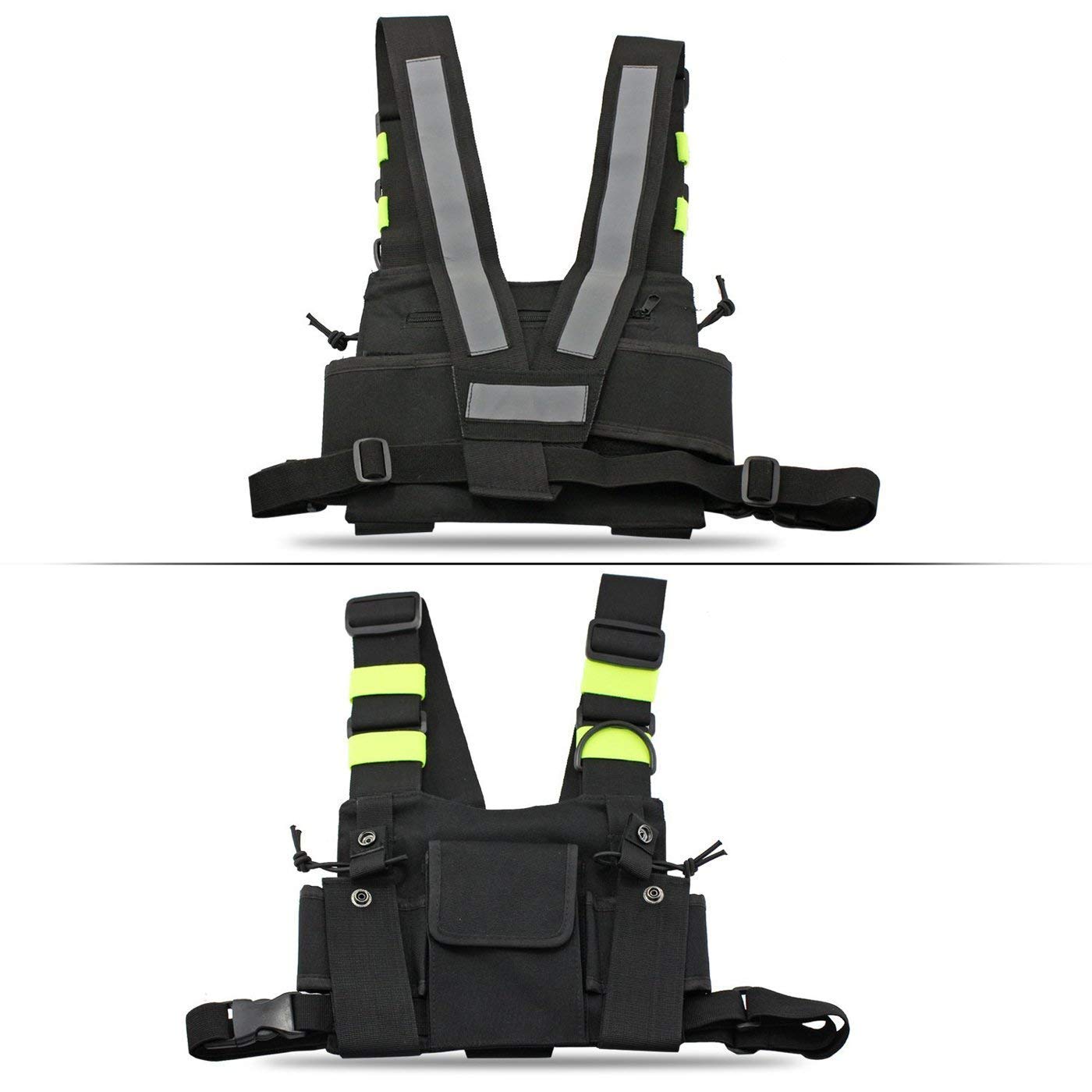 Sacs de Harnais de Poche de Poche de Talkie-walkie de Radio emballent Le Sac à Dos Holster Radios bidirectionnelles Mallette de Transport Accessoire Titulaire (Vert) - 3