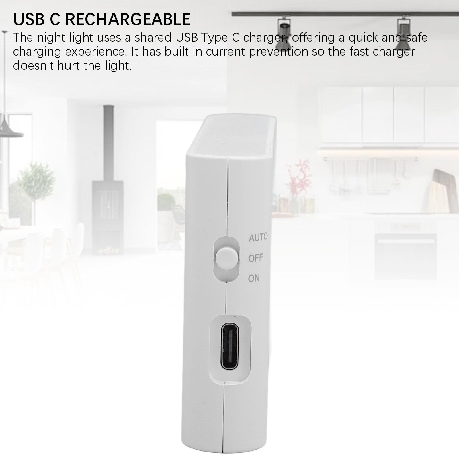Magnetisches Nachtlicht, Wiederaufladbar, Doppelseitig Beleuchtet, Nachtlicht mit Bewegungsmelder, für Treppenhaus, Flur, Küche, Schrank, Schlafzimmer, 4er-Pack
