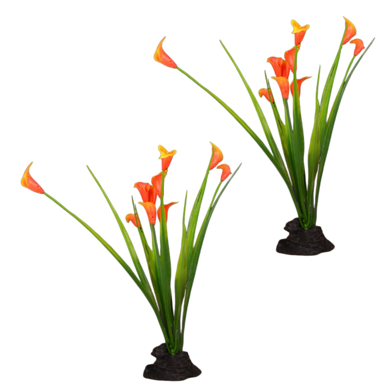 Luoyuanjia 2 PCS Fake Aquarium Calla Plant Decorative Fish Tank Landscaping Flower for Home Tanks Display Scenes Aquascape