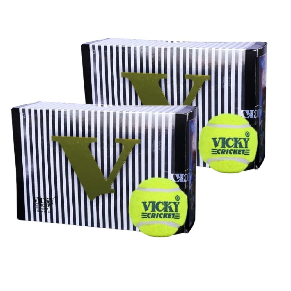 Vicky Cricket Tennis Ball - Pack of 12, Green, Standard Size, Durable Rubber Material, Ideal for Practice and Casual Play-picture-13