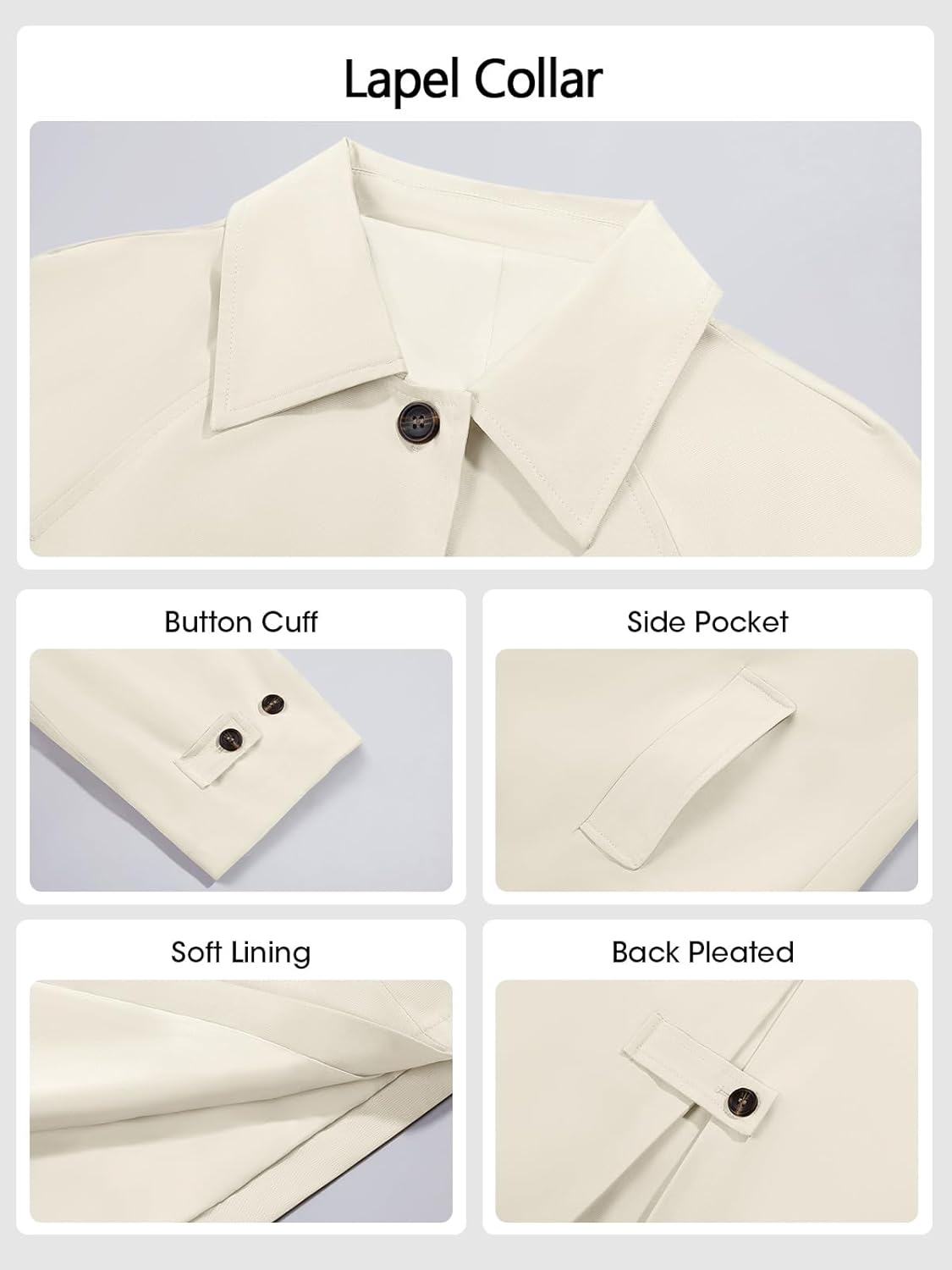 Tankaneo Womens Long Trench Coat Single Breasted Oversized Windproof Classic Lapel Fall Overcoat - Image 5