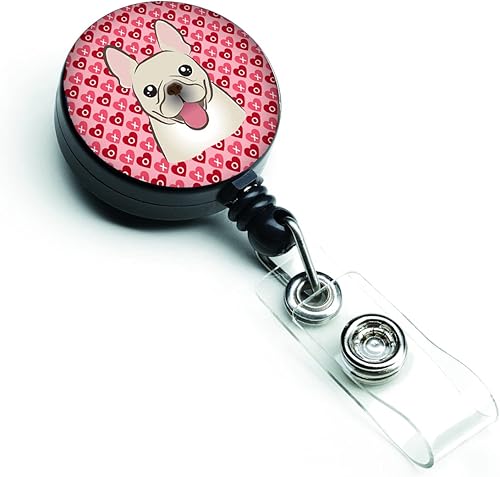 Caroline's Treasures BB5308BR - Carrete retráctil para insignia Bulldog francés, clip para cinturón, multicolor