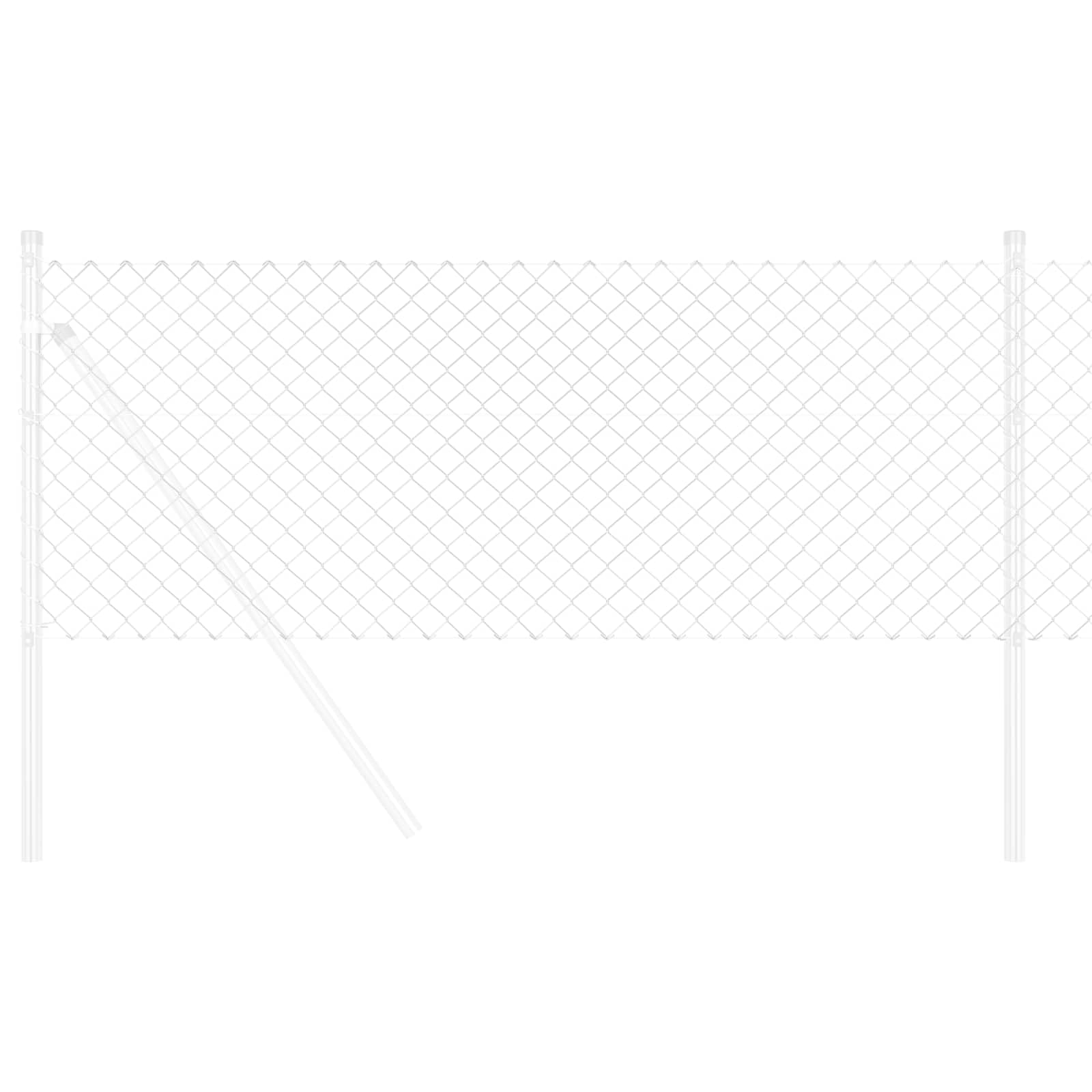 Valla de cadena de plata de 10 x 0,6 m, acero galvanizado, resistente a los rayos UV, resistente y resistente a la intemperie para jardín, terraza y delimitación de parcelas