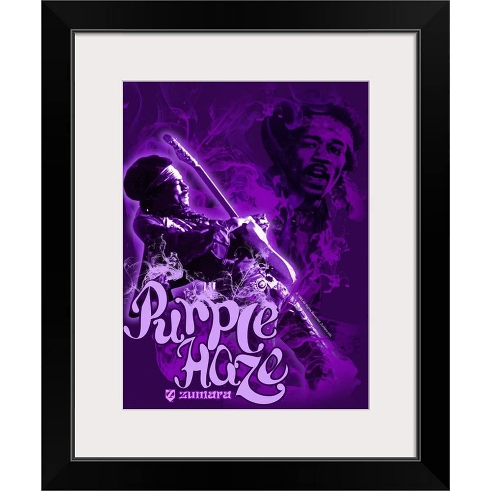 Amazon.com: GREATBIGCANVAS Jimi Hendrix Purple Haze 4 Black Framed