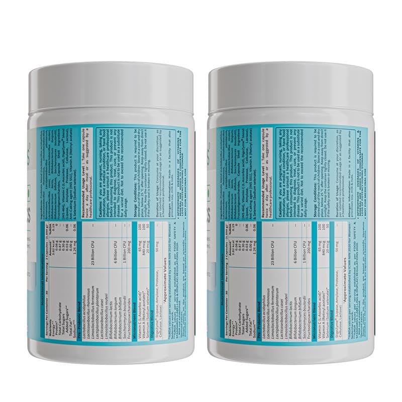 Neuherbs Daily Probiotics 30 Billion CFU with Prebiotic Gut Health Supplement | Supports Gut Health, Immunity & Healthy Digestion - 60 Capsules (Pack of 2) 4