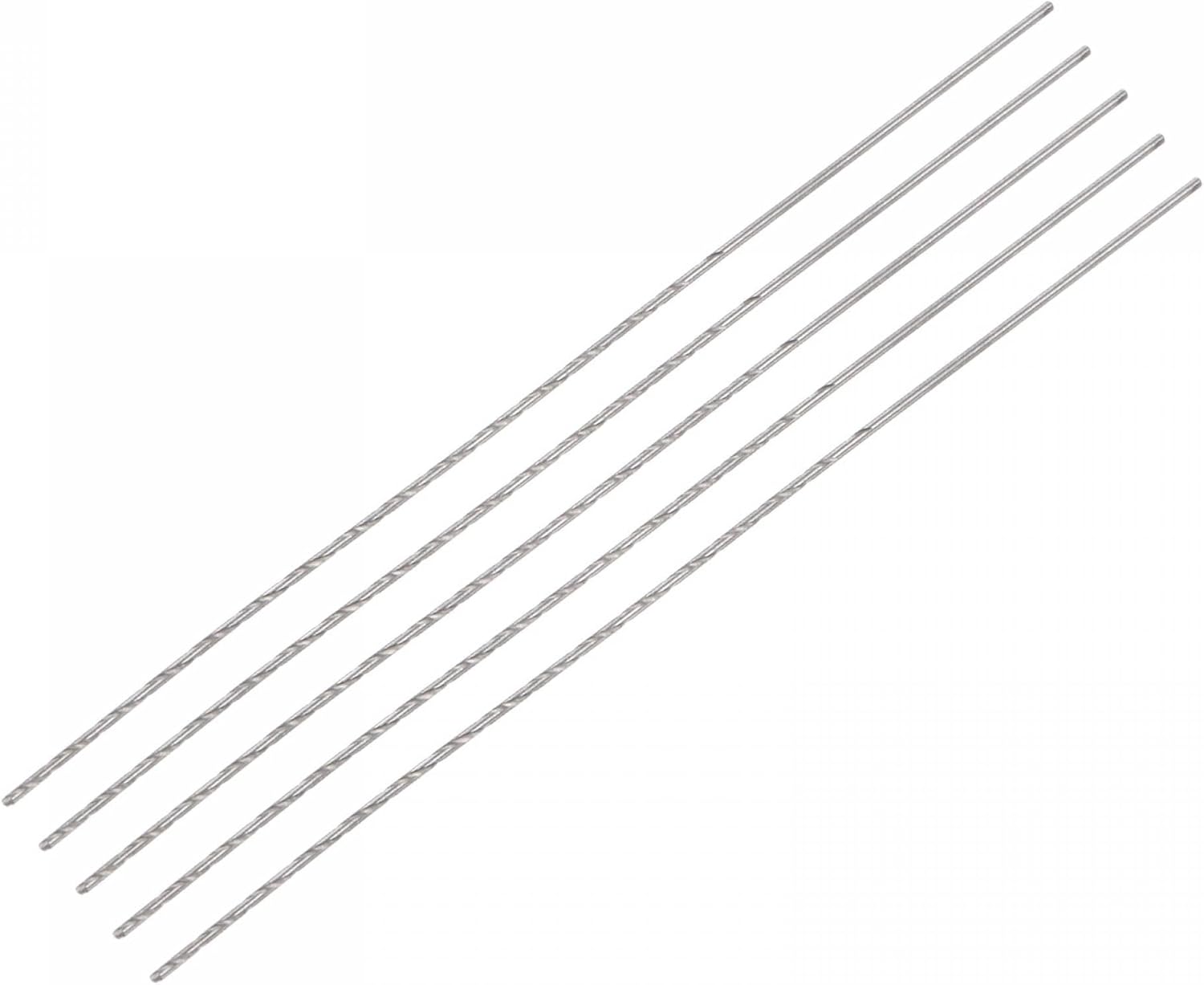 uxcell 5 Pcs 1.8mm Mini Micro Twist Drill Bits, High-Speed Steel Straight Shank Extra Long Drill Bit 80mm for Aluminum Alloy
