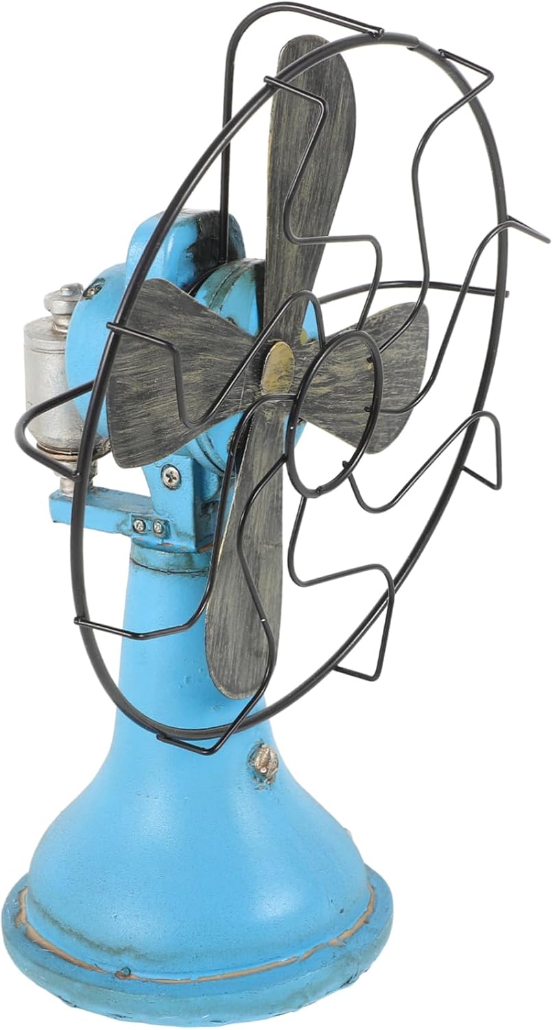 Vintage Fan Sculpture Retro Resin Tabletop Ornament for Decor Compact Decorative for Shops and Events Lifelike Design Light