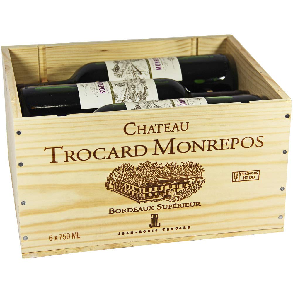 Château Trocard Monrepos 2019 Bordeaux Supérieur Rotwein trocken 6x0,75l | In OHK Original Holzkiste