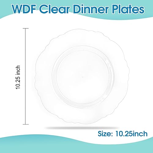 Miniatura 10 de WDF - 60 platos desechables cuadrados de plástico transparente de 7 pulgadas, para entradas, postres, ensaladas, para fiestas y bodas