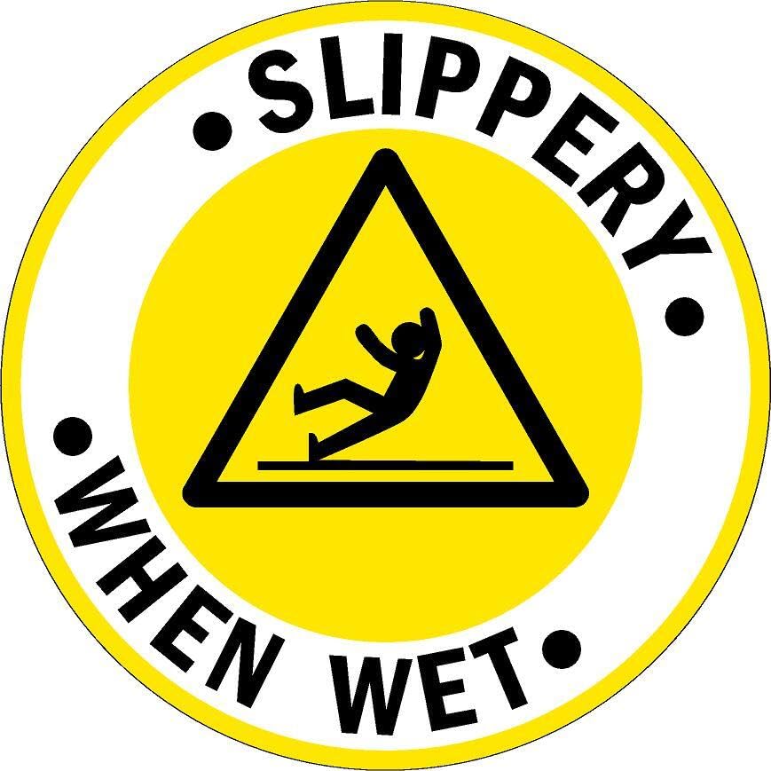 Slippery When Wet. Floor sticker - Self adhesive floor graphic (400mm x 400mm)