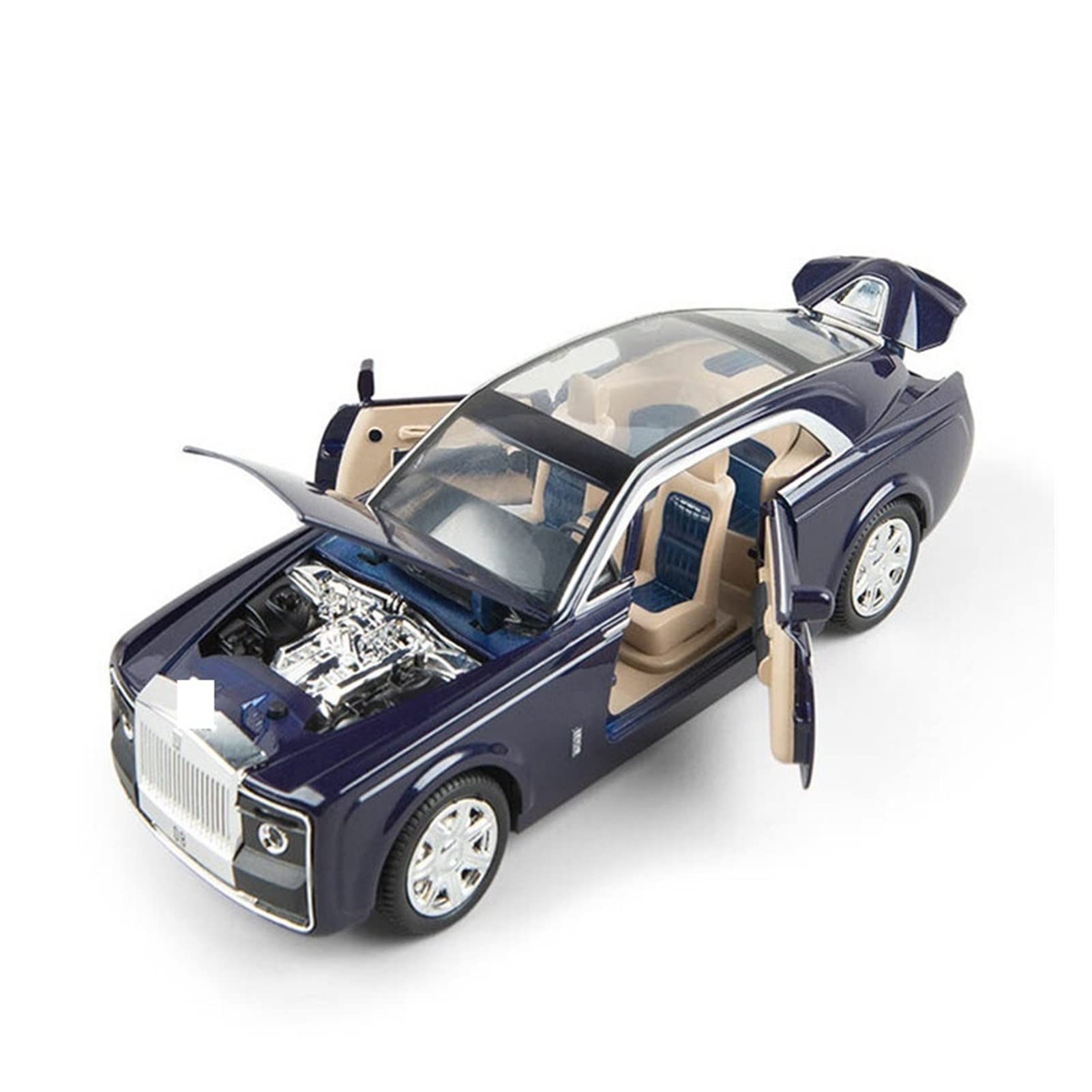 Modello Di Auto Pressofusa In Lega Metallica 1:24 Per Rolls Royce Sweptail(Blue)