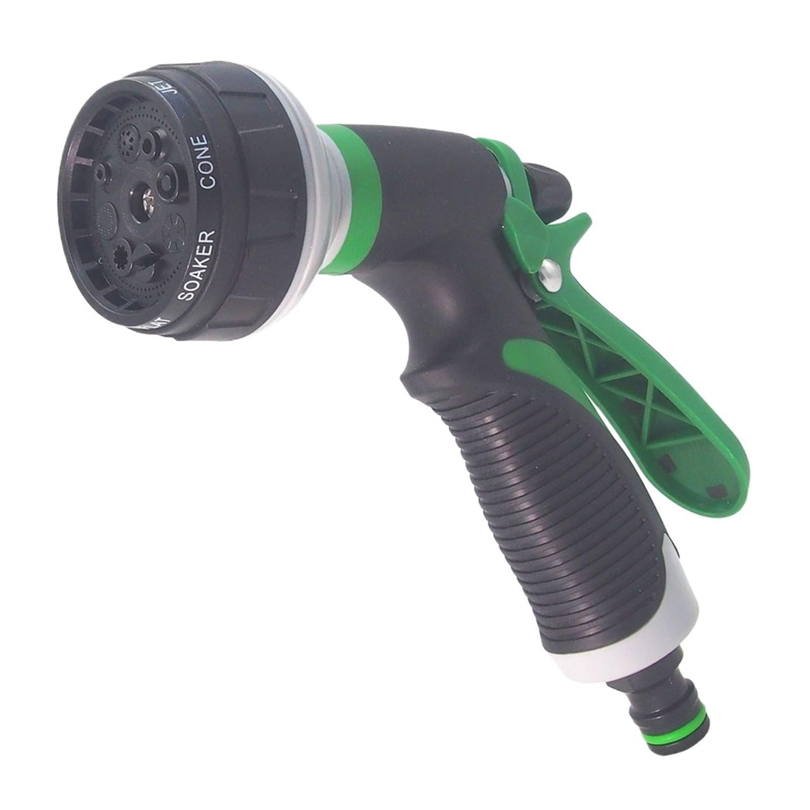 Tuyau de jardin extensible vert avec pomme de douche réglable pour nettoyage de pelouse
