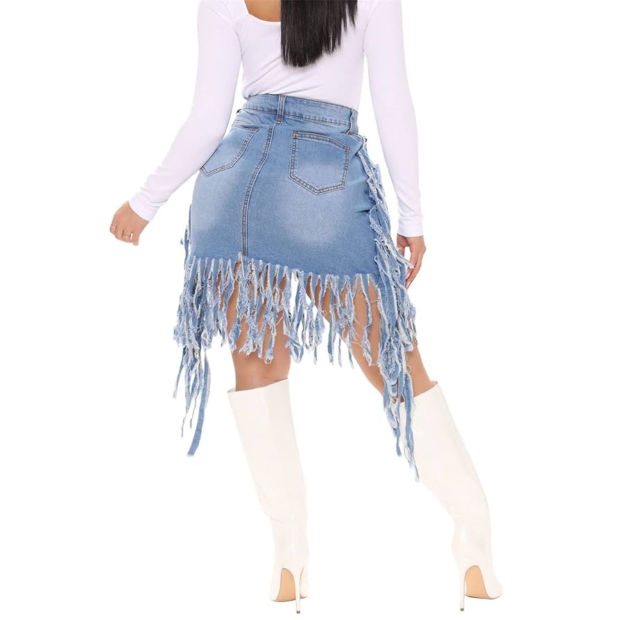 Amazon.com: XKNANXCA Women's Short Denim Skirt Women's