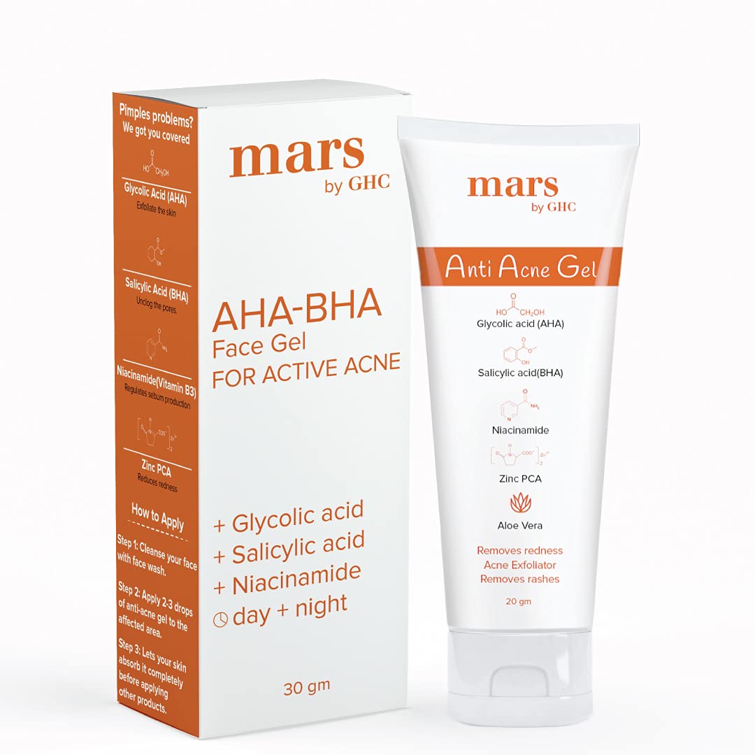 mars by GHC Skin Correct Gel For Acne Scar Removal with Niacinamide, Glycolic and Salicylic Acid, Zinc PCA, ACV Extract - 30g