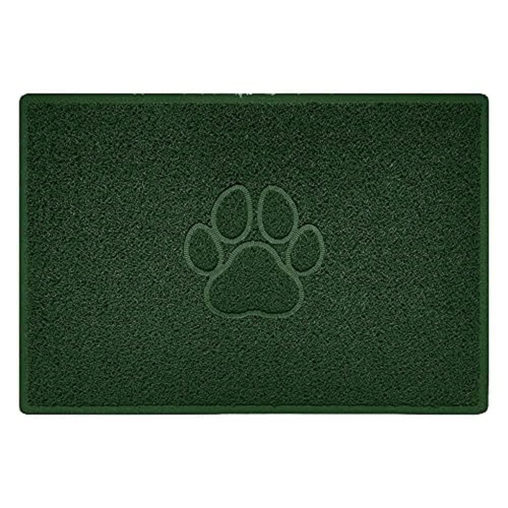 Nicoman Green Paw Embossed Shape Indoor Outdoor Dirt-Trapper Door Mat Washable Barrier Heavy Duty Doormat - (Watertight Rubber-Back, Large, 90 X 60Cm)