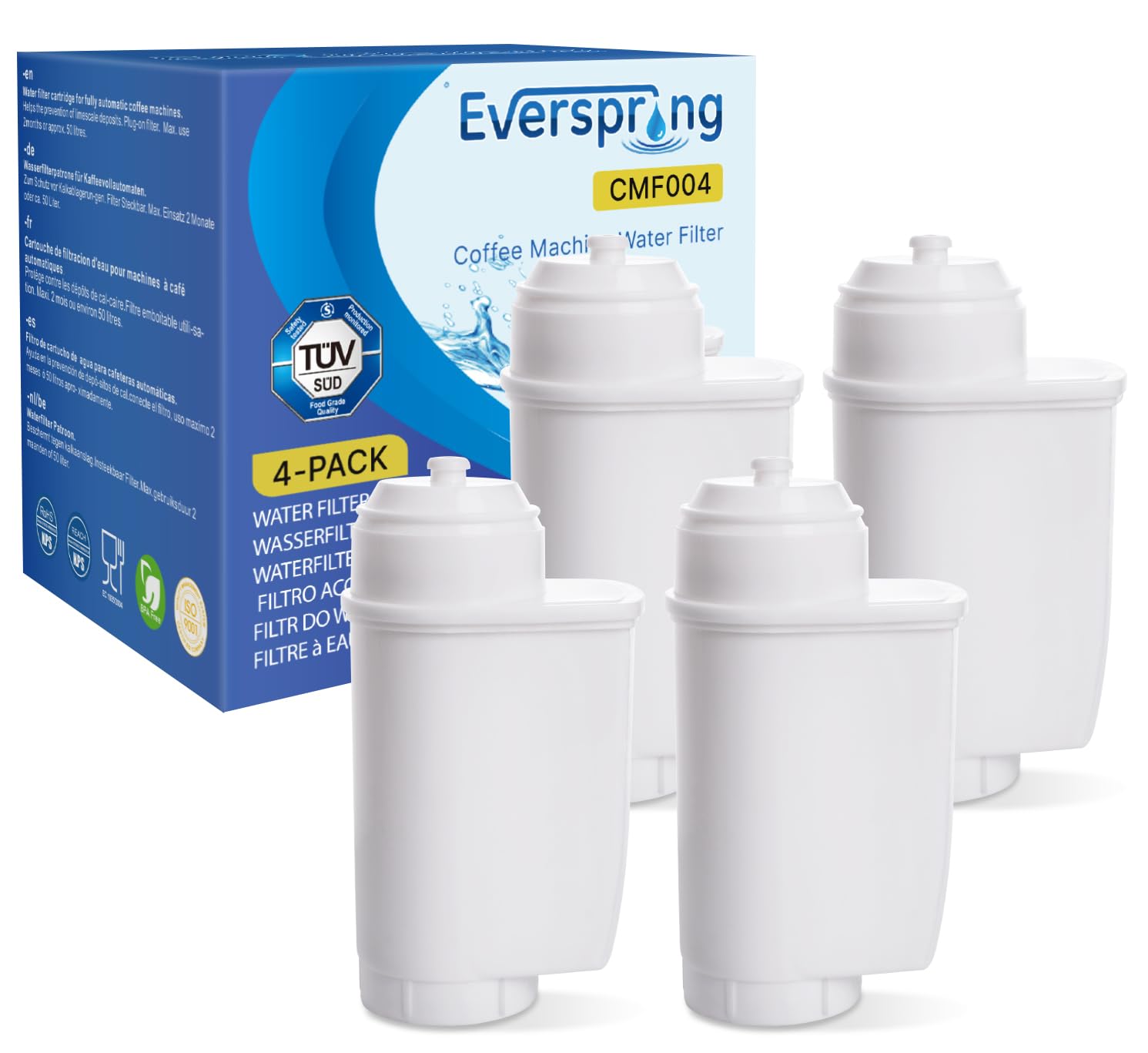 Aquafloow 4x Vervangende Intenza Waterfilters voor Koffiezetapparaten Bosch Siemens | Compatibel met Siemens EQ Series, EQ 6, TZ70003, TCZ7003 & Bosch 12008246 | Vervangingswaterfilter Brita Intenza