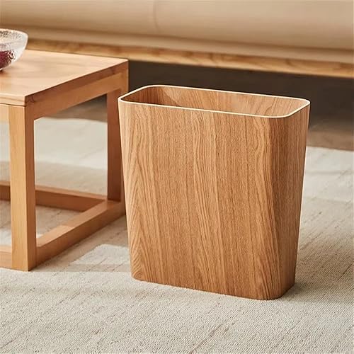 Bote de basura de madera moderno para baño, dormitorio, dormitorio y cuarto de servicio, cesta de basura pequeña para escritorio de oficina, cubo de