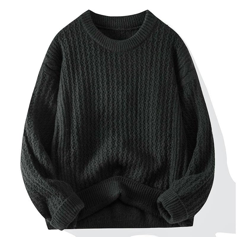 Pull tricoté col rond homme ample idéal pour les sorties urbaines en hiver - 3
