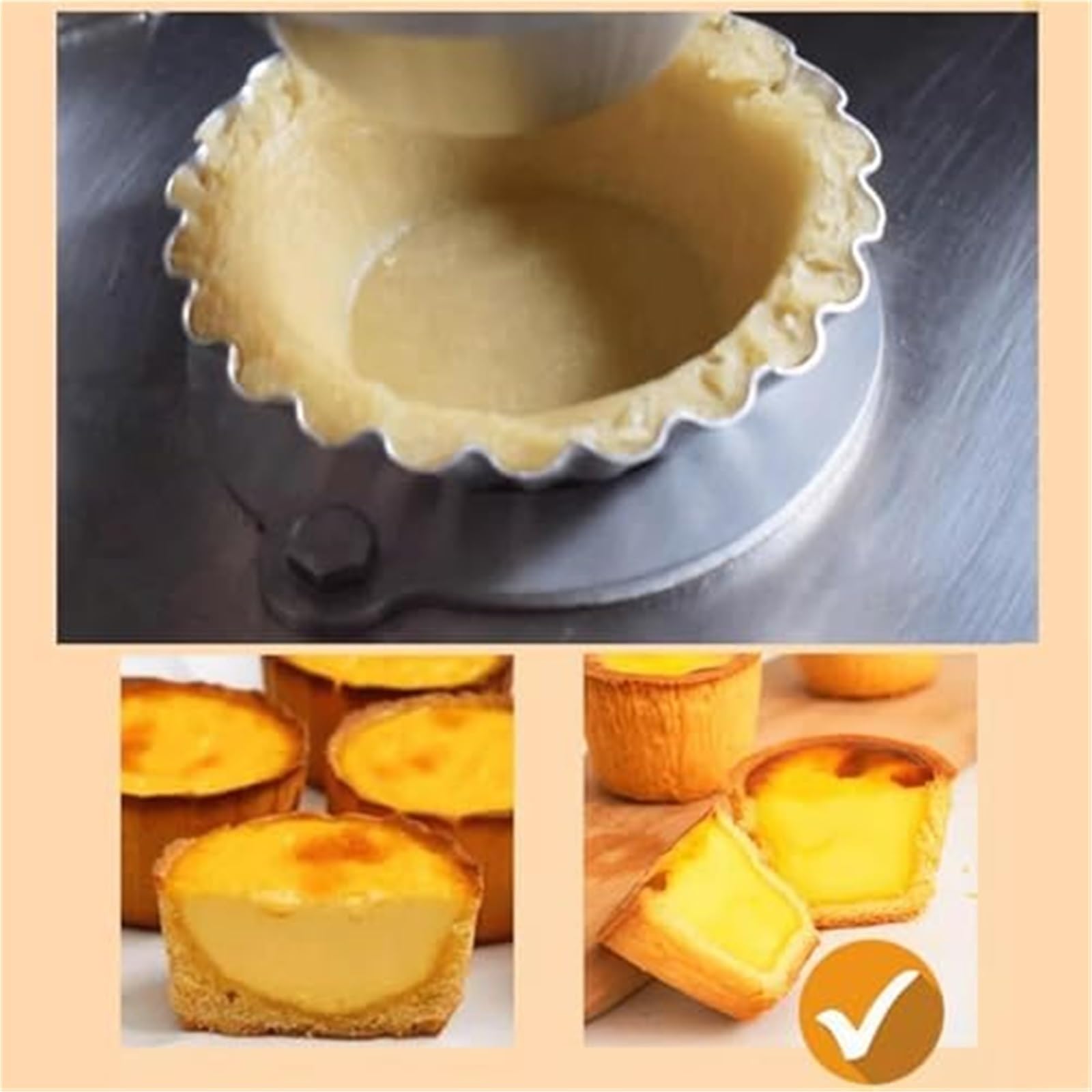 Pressa per crostate di uova, in acciaio inox per uso alimentare, per pasticcerie e dessert fatti in casa, perfetta per gli appassionati di cottura