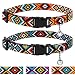 CollarDirect Aztec Cat Collar Breakaway Pack of 2 PCS Nylon Tribal Pattern Geometric Pet Kitten Collars for Cats (Aztec Sunset + Ethnic Teal)