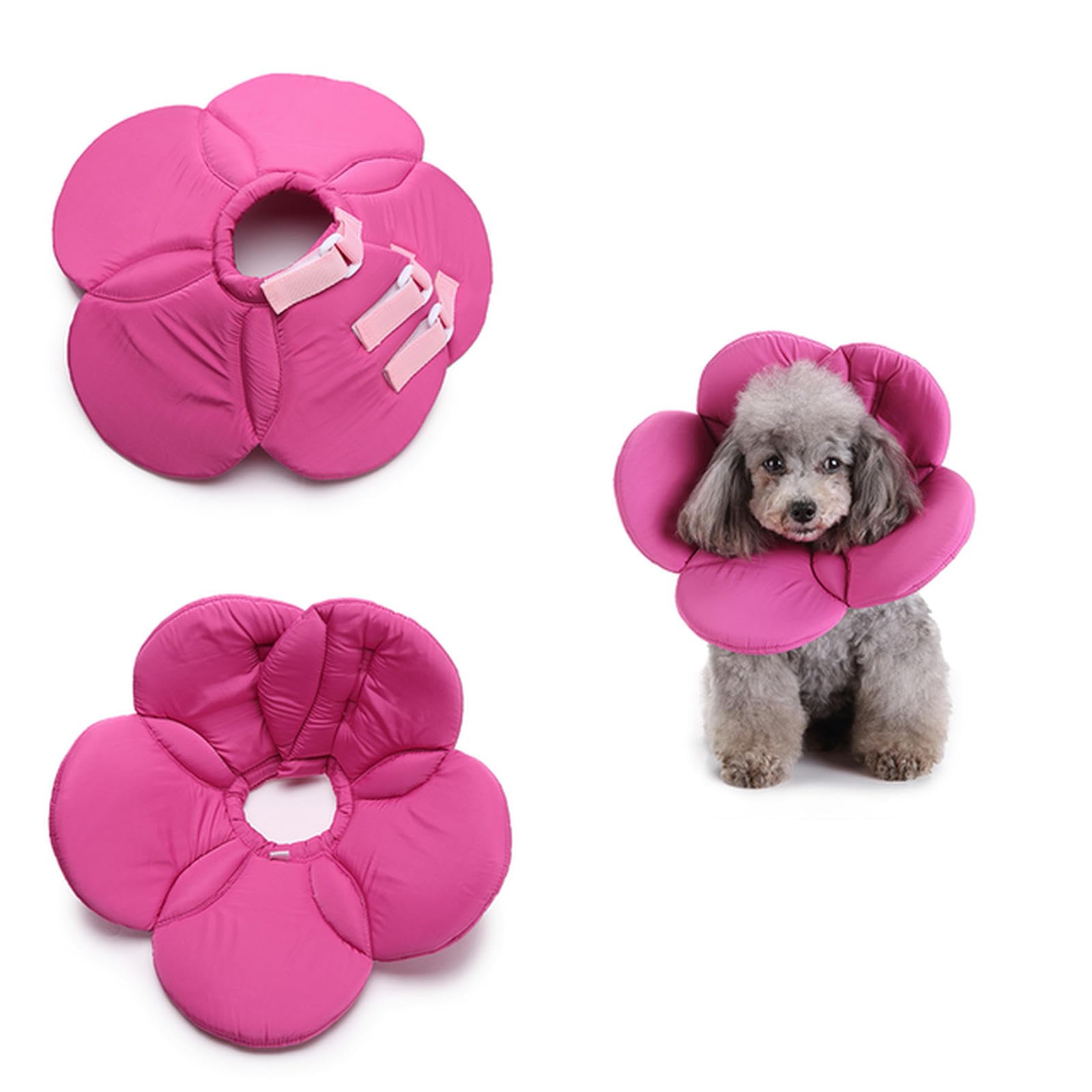 UOSIA Dog Cone Collar Soft Protective Recovery Cone Flower Shaped Collar Anti-Bite Injury Collar Pet Grooming Kit for Dogs Cats