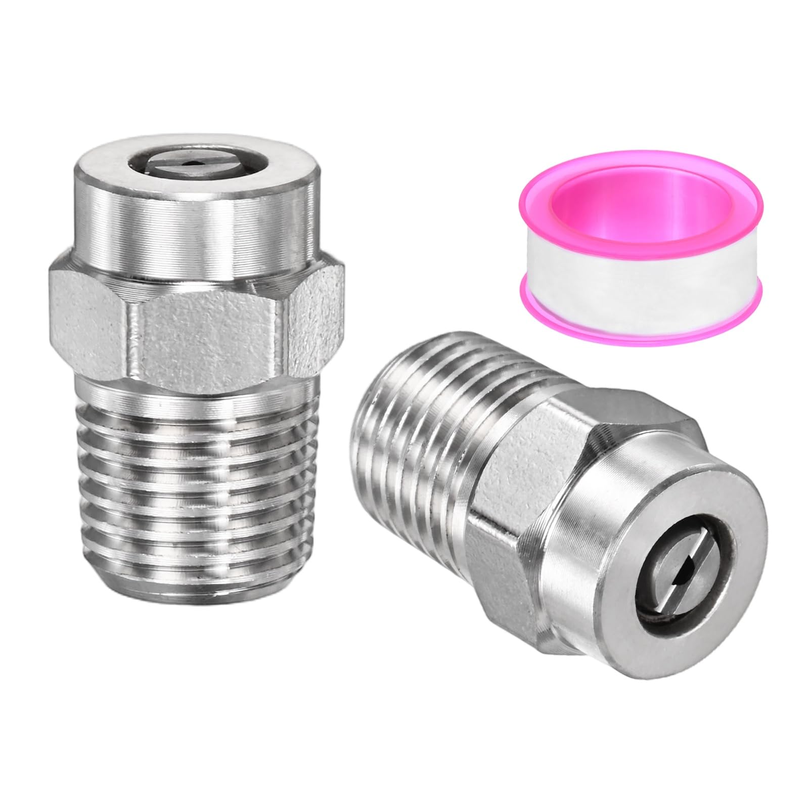TIXIPEM 1/4IN Male NPT 25 Degree Surface Cleaner Tips [2PCS] - Pressure Washer Nozzles Cleaner Nozzle Replacement Use for Water Gun & Water Broom - [Stainless Steel-1.514MM Orifice]
